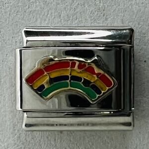 Rainbow Music Notes Italian Charm Bracelet Link